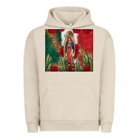 Pigment French Oak Our Lady Of Guadalupe Mexican Flag Roses Cactus Urban Hoodie - FaDigitalArtStudio