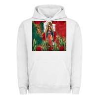 Pigment Lunar Rock Our Lady Of Guadalupe Mexican Flag Roses Cactus Urban Hoodie - FaDigitalArtStudio