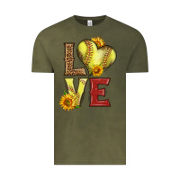 Vintage Olive western love softball Vintage Tee - LillyAllenDesigns