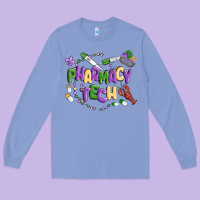 Pharmacy Tech Long Sleeve Tee Designed By Maliassmallbusiness