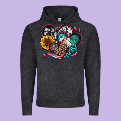 Nurse Hearts Vintage Hoodie Designed By Jasminsmagicworld
