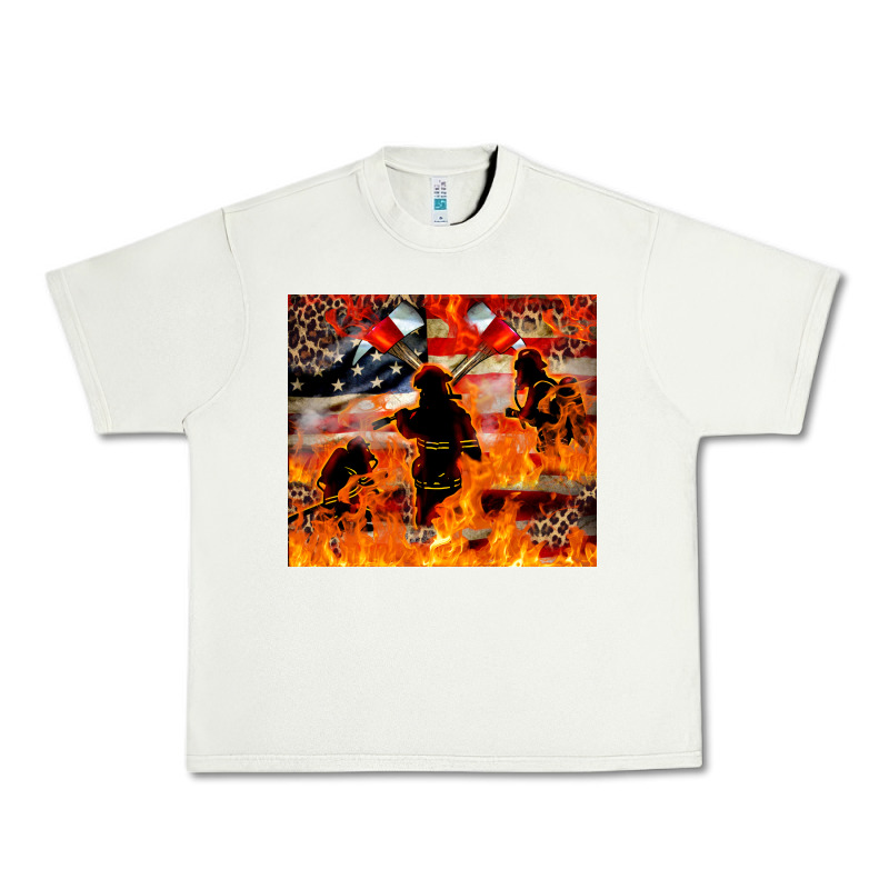 Western Firefighters With Thin Red Line Urban Heavy Tee by LillyAllenDesigns | Teevron