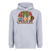 Heather Grey Baseball gnomes Heavyweight Hoodie - NancyCooperArtShop