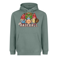 Sage Baseball gnomes Heavyweight Hoodie - NancyCooperArtShop