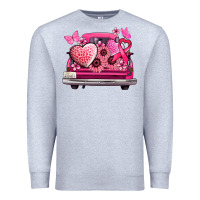 Heather Grey cancer truck back view Premium Sweatshirt - NancyCooperArtShop