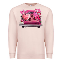 Pale Pink cancer truck back view Premium Sweatshirt - NancyCooperArtShop