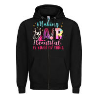 Black making hair beautiful is kinda my thing Zipper Hoodie - LillyAllenDesigns