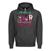 Charcoal Heather making hair beautiful is kinda my thing Zipper Hoodie - LillyAllenDesigns