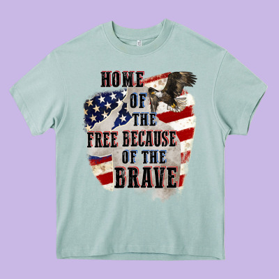 Home Of The Free Because Of The Brave 4th Of July Heavy Core Tee Designed By Cowgirlartshop