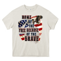Cream Home of the free because of the brave 4th of july Heavy Core Tee - CowGirlArtShop