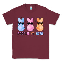 Burgundy peepin it real easter glitter Classic Tee - MaliasSmallBusiness