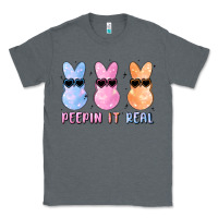 Charcoal Heather peepin it real easter glitter Classic Tee - MaliasSmallBusiness