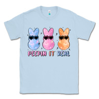 Dusty Blue peepin it real easter glitter Classic Tee - MaliasSmallBusiness