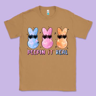 Peepin It Real Easter Glitter Classic Tee Designed By Maliassmallbusiness