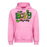 Fuchsia Pink One lucky mom St. Patrick's Urban Hoodie - OliviaCreatesArt