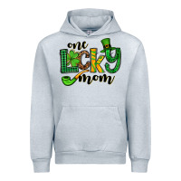 Heather Grey One lucky mom St. Patrick's Urban Hoodie - OliviaCreatesArt