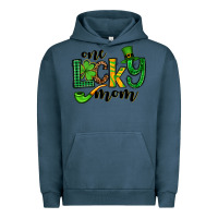 Pigment Midnight Navy One lucky mom St. Patrick's Urban Hoodie - OliviaCreatesArt