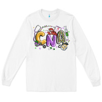 White cna mardi gras Long Sleeve Tee - MaliasSmallBusiness