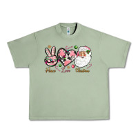 Oil Green pink peace love christmas Urban Heavy Tee - NancyCooperArtShop