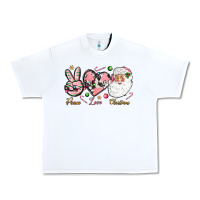 White pink peace love christmas Urban Heavy Tee - NancyCooperArtShop