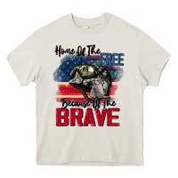 Cream Home of the free because of the brave 4th of july Heavy Core Tee - CowGirlArtShop