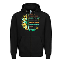 Black inspirational flower and quote design Zipper Hoodie - LillyAllenDesigns