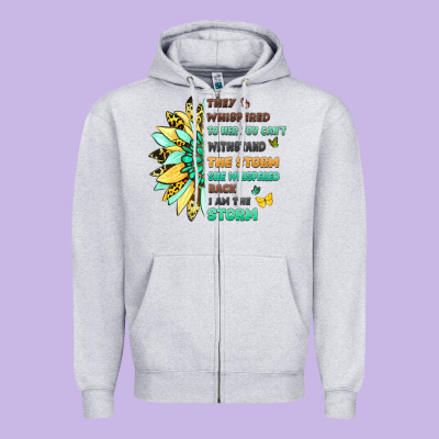 Inspirational Flower And Quote Design Zipper Hoodie Designed By Lillyallendesigns