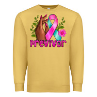 Antique Gold Previvor Breast Cancer Premium Sweatshirt - NancyCooperArtShop