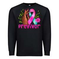 Black Previvor Breast Cancer Premium Sweatshirt - NancyCooperArtShop