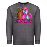 Charcoal Heather Previvor Breast Cancer Premium Sweatshirt - NancyCooperArtShop