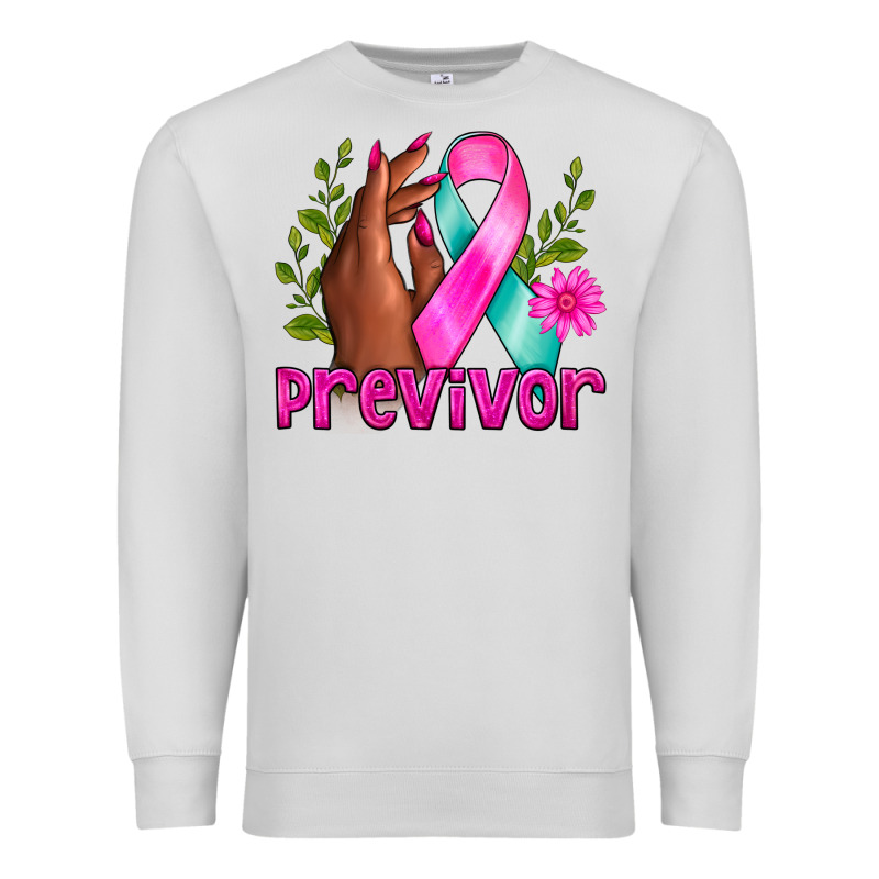 Previvor Breast Cancer Premium Sweatshirt by NancyCooperArtShop | Teevron