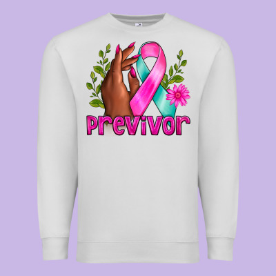 Previvor Breast Cancer Premium Sweatshirt Designed By Nancycooperartshop
