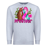 Heather Grey Previvor Breast Cancer Premium Sweatshirt - NancyCooperArtShop