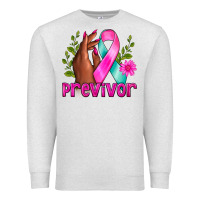 Oatmeal Heather Previvor Breast Cancer Premium Sweatshirt - NancyCooperArtShop