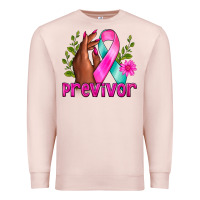 Pale Pink Previvor Breast Cancer Premium Sweatshirt - NancyCooperArtShop