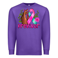 Purple Previvor Breast Cancer Premium Sweatshirt - NancyCooperArtShop