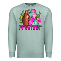 Seafoam Previvor Breast Cancer Premium Sweatshirt - NancyCooperArtShop