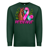 Sports Green Previvor Breast Cancer Premium Sweatshirt - NancyCooperArtShop