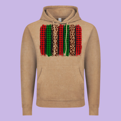Christmas Glitter Leopard Brushstroke Vintage Hoodie Designed By Adodesignshop