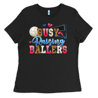 Black busy raising ballers volleyball Ladies Tee - Zillion Design Studio