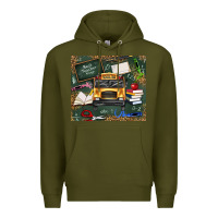 Army Green school bus back to school Premium Hoodie - texasbilliewilder
