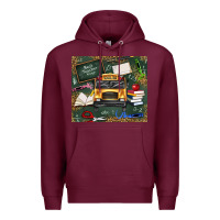 Burgundy school bus back to school Premium Hoodie - texasbilliewilder