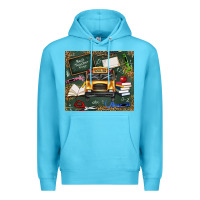 Ocean Blue school bus back to school Premium Hoodie - texasbilliewilder