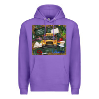 Purple school bus back to school Premium Hoodie - texasbilliewilder