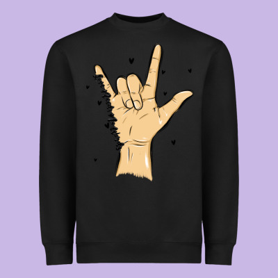 Love Needs No Words Heavyweight Sweatshirt Designed By Maliassmallbusiness