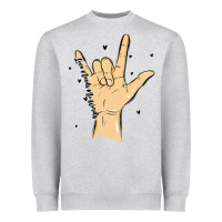 Heather Grey love needs no words Heavyweight Sweatshirt - MaliasSmallBusiness