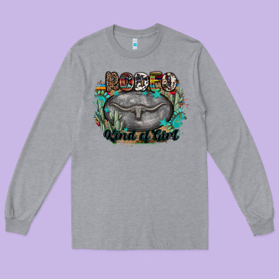 Rodeo Kind Of Girl Long Sleeve Tee Designed By Maliassmallbusiness