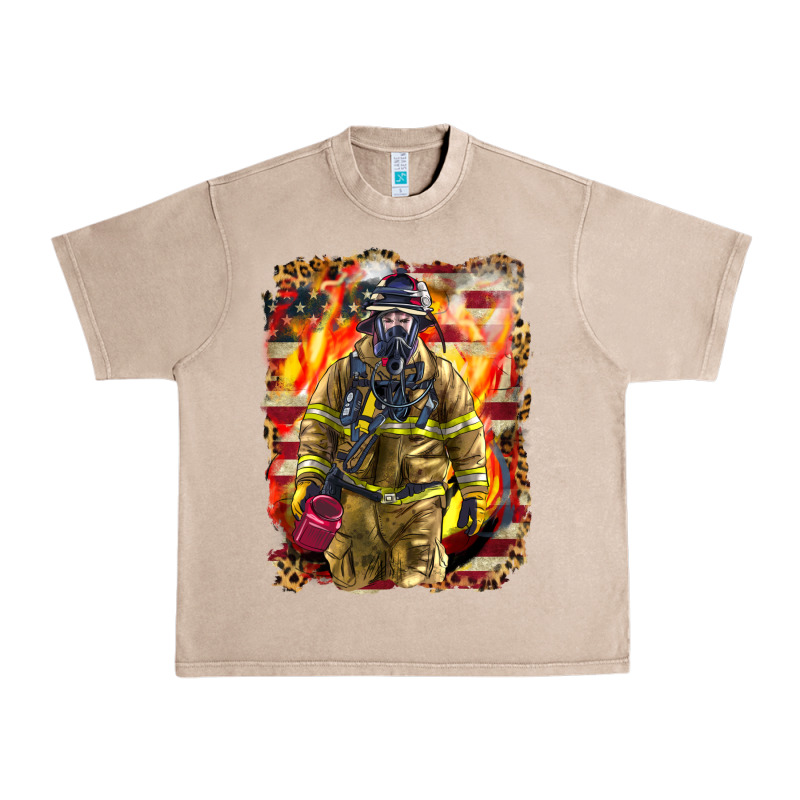 Firefighter Fire And American Urban Heavy Tee by LillyAllenDesigns | Teevron