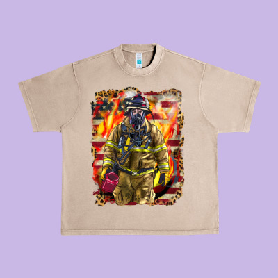 Firefighter Fire And American Urban Heavy Tee Designed By Lillyallendesigns
