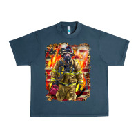 Midnight Navy Firefighter Fire And American Urban Heavy Tee - LillyAllenDesigns
